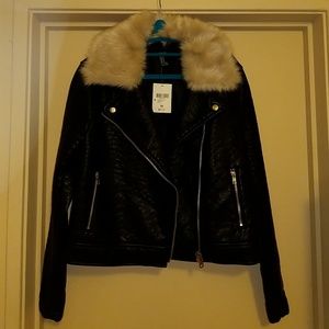 Black faux leather jacket